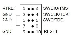 ARM 10-Pin connector pinout