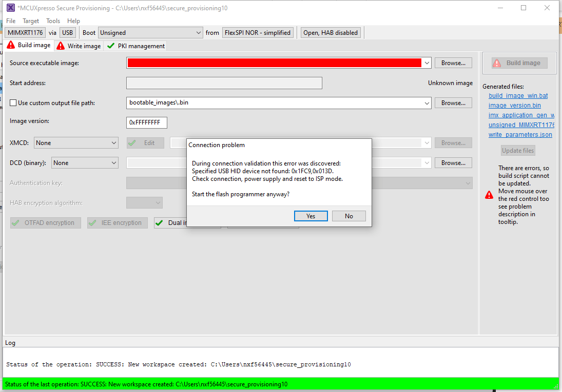 Flash bootloader through Secure provisioning - Step 6