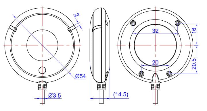 Diagram showing GPS dimensions