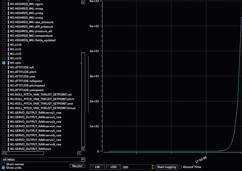 QGC debugvalue plot