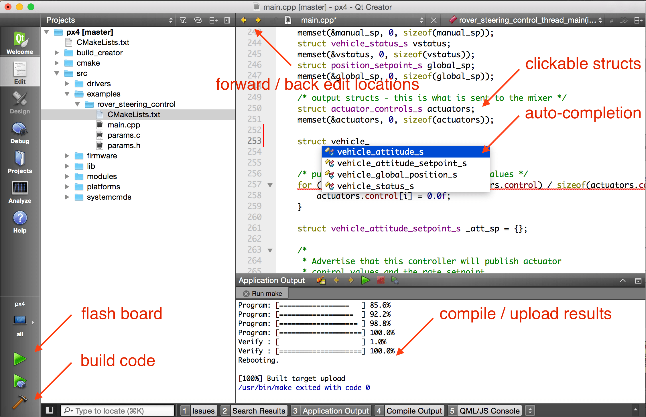 Screenshot of Qt Creator